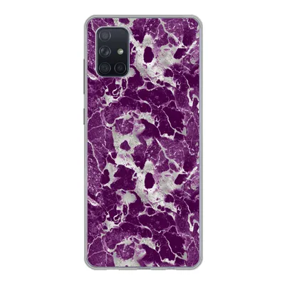 Produktbild von MuchoWow® Handyhülle Schutzhülle Hülle für Samsung Galaxy A71 Marmor - Glitter - Lila - Muster Silikon Softcase Handy Hülle - Kartenbesitzer
