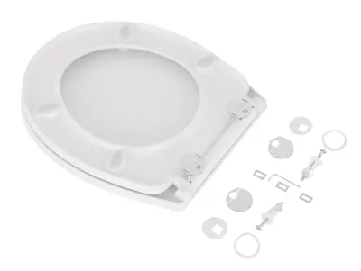 Produktbild von Sitzplatz® WC-Sitz mit Absenkautomatik, Muster Nachbildung Polygona, abnehmbar, High Gloss, Duroplast Toilettensitz, ovale O Form, Top-Fix Befestigung von oben, Toilettendeckel glänzend, 40706 9