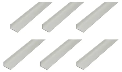 Zdjęcie produktu dla Alberts 6 x profil kątowy, aluminium, anodowane na srebrno, 40 x 10 x 2 mm, długość 1 m