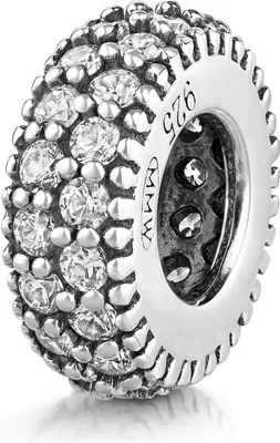 Produktbild von MATERIA by Matthias Wagner Zirkonia Spacer Bead 925 Silber Weiß Charm Zwischenelement für Beads Armband Kette 1139