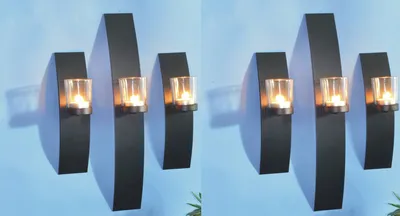 Produktbild von 6er Set Wandkerzenhalter Kerzenhalter Teelichthalter Windlicht Teelicht Deko