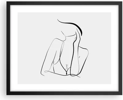 Produktbild von Gerahmtes Poster - Schwarzer Rahmen - Frau Linien Minimalismus - 50x40 cm - Wand Bild - Wanddeko - Wandbilder - Kunstposter - Wandposter - Bilderrahmen - Bilder - Kunstdruck - P2BAA50x40-4488