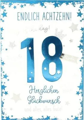 Produktbild von Elegance Klappkarte Grusskarte Geburtstagskarte - 18 Endlich 18 King of the day