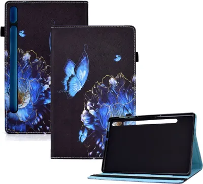 Produktbild von Schutzhülle Tablethülle für Samsung Galaxy Tab S8 Case Cover Tasche Bumper Wallet, Farbe:Blume, Modell wählen:Samsung Galaxy Tab S8