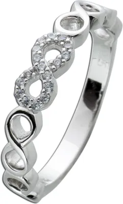 Produktbild von Infinity Ring Silber 925 weiße Zirkonia Steine 20