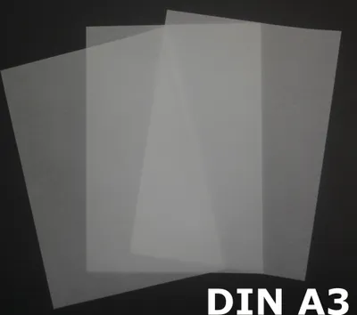 Produktbild von 100 Blatt DIN A3 Transparentpapier Farbe Hochweiss Zanders Spectral 100g/m² exzellente Durchsicht, sehr gute Qualität, mögliche Verwendung: Einladungen, Visitenkarten, Einlegeblätter für Alben, Fotoalben, Gutscheine, Fensterbilder, Bastelarbeiten und vieles mehr