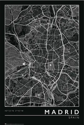 Obrázek produktu pro Mapa města - Madrid - plakát plakátový tisk - velikost 61x91,5 cm