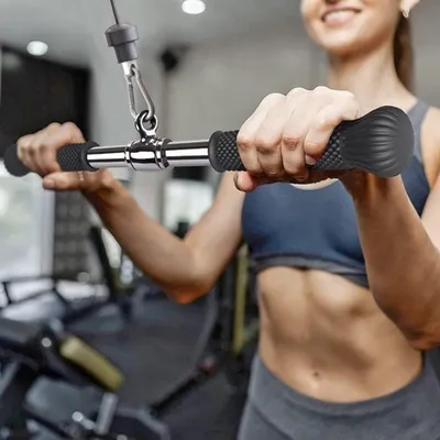 Trekkabelstange Zubehör für das Fitnessstudio, gerade Stange mit rutschfestem Gummigriff, universelle Befestigung für