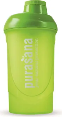 Productafbeelding van Purasana Plastic Shaker, 500 ml, groen (1 stuk)