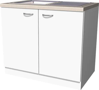 Produktbild von Spülenunterschrank mit Arbeitsplatte & Spüle - 100 cm breit - Weiß – Witus