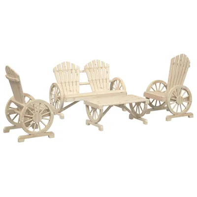 Produktbild von vidaXL 4-tlg. Garten-Lounge-Set Massivholz Tanne