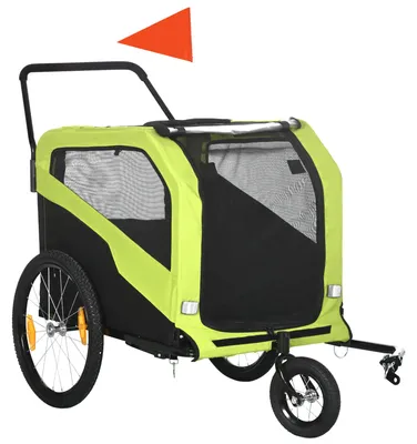 Produktbild von PawHut 2-in-1 Hundeanhänger Fahrradanhänger für Hunde Hundewagen mit Reflektoren