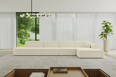 Produktbild von ALTDECOR Ecksofa in L-Form IREA-L3-v4 412x165x77 cm Beige Corner Sofa Eckcouch Couch Wohnlandschaft Cauchsofa