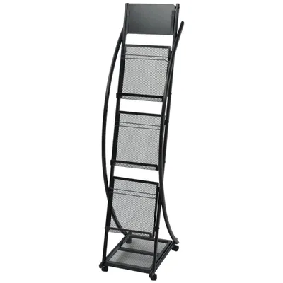 Obrázek produktu pro 30098 Stojan na časopisy The Living Store 40 x 32 x 131 cm černý A4