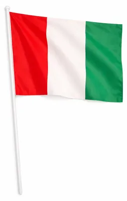 Italienische Flagge mit Stock, 45 x 30 cm, Trikolore, tragbar