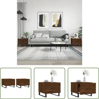 Produktbild von The Living Store Couchtische 2 Stk. Braun Eichen-Optik 50x50x40 cm Holzwerkstoff