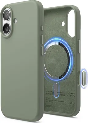Obrázok produktu pre ELAGO puzdro na mobilný telefón pre iPhone 17, silikónové mäkké puzdro Magsafe, khaki zelená