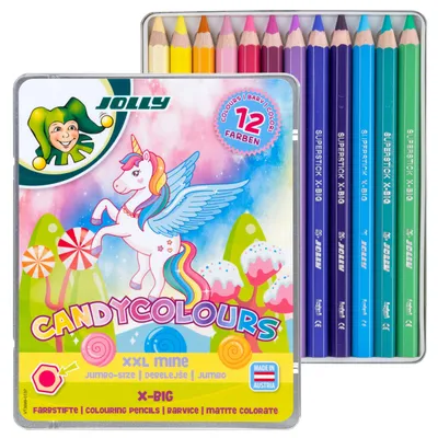 Obrázek produktu pro JOLLY 3099-0137 JOLLY X-BIG CANDYCOLOURS Buntstifte farbsortiert, 12 St.