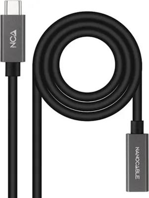 Produktbild von Nanocable 10.01.4400, 0,5 m, USB C, USB C, USB 3.2 Gen 2x2, 20 Gbit/s, Schwarz