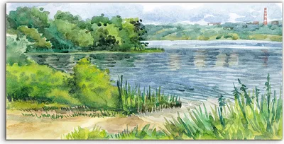 Produktbild von Coloray Acrylbild 140x70  Wandbild Acrylbilder Kunst handgezeichnete Sommerlandschaft