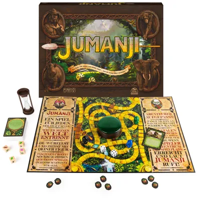Zdjęcie produktu dla Jumanji - nowa edycja niemiecka (pełna akcji gra rodzinna dla 2?4 odważnych poszukiwaczy przygód w wieku od 8 lat)