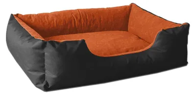 Productafbeelding van Comfortabel hondenbed met afneembare hoes in oranje/zwart