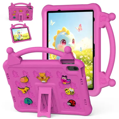 Produktbild von Kinder Hülle für iPad 2025/2022 11th/10th Gen A16 Tablethülle aus EVA, Stoßfest mit Griff und Aufstellfunktion Rosa