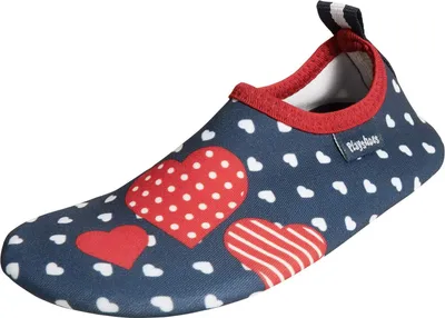 Produktbild von Playshoes Barfuß Badeslipper Aqua-Schuhe Marine Herzchen 26/27 EU