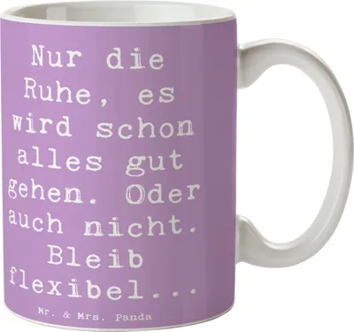 Produktbild von Mr. & Mrs. Panda Tasse Spruch Gelassenheit in Krisen - Lavendeltraum - Geschenk, Stimmungen, Motivation, Kaffeetasse, Keramikbecher, Trinkbecher, Becher, Zitat, Gefühl