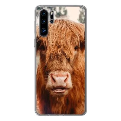 Produktbild von MuchoWow® Handyhülle Schutzhülle Hülle für Huawei P30 Pro Kuh - Schottischer Hochländer - Hörner - Braun - Landschaft Silikon Softcase Handy Hülle - Schutzdeckel