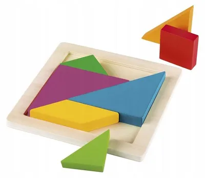 Produktbild von Playtive Holzpuzzle Montessori Tangram Regenbogen Holz 17 Teile