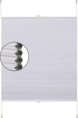 Obrázok produktu pre Honeycomb Rollo – Biela – 85x130cm – Priepustná pre svetlo, izolačná – Bez vŕtania – Polyester