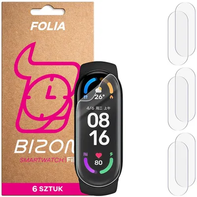 Produktbild von 6x Schutzfolie für den Bildschirm für Xiaomi Mi Band 6, Bizon Watch HydroFlex