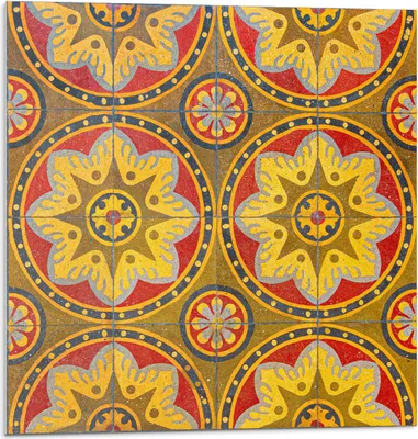Immagine prodotto di Motivo con motivi floreali - Autoadesivo - Rivestimenti murali - Decorazioni murali - Pannelli murali decorativi - Pannelli murali 3D - Design murale autoadesivo - 4 pezzi 50 x 50 cm