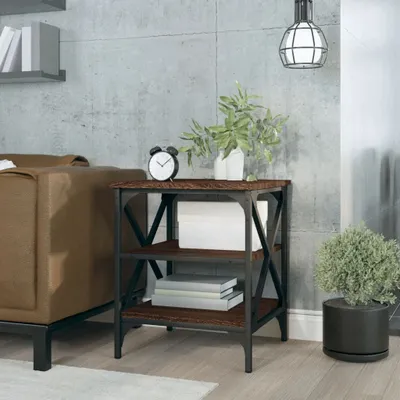 Obrázek produktu pro vidaXL Boční stolek Brown Oak Optics 40x42x50 cm Materiál dřeva