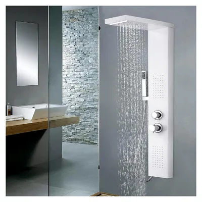 Produktbild von Duschpaneel Duscharmatur aus Edelstahl, 4 in 1 Duschsystem mit Handbrause, Regendusche, Massagedusche und Wasserfalldusche, Duschset für das Badezimmer