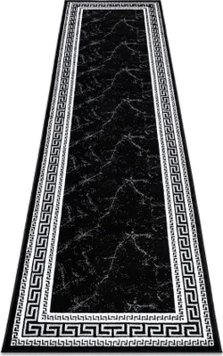 Zdjęcie produktu dla Dywan, Chodnik GLOSS nowoczesny 2813 87 stylowy, ramka, grecki / szary czarny 70x250 cm