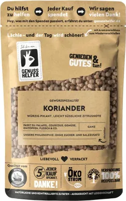 Produktbild von Koriander, ganz, Koriandersamen zum Kochen und Backen, 75g
