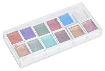Produktbild von 12-Farben-Perlglanz-Aquarellpigment-Set, tragbare Malfarben, Künstlerbedarf