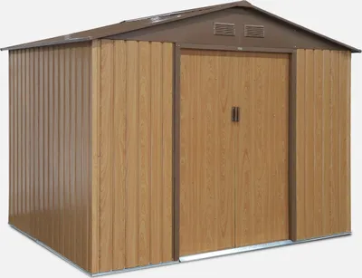 Immagine prodotto di Casetta da giardino in metallo con kit di ancoraggio, 5.9m², Quercia