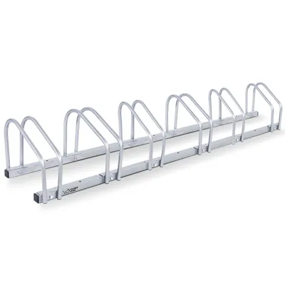 Produktbild von CCLIFE Fahrradständer Boden für 6 Fahrräder mit Reifenbreiten bis 65 mm Eisen Fahrradhalter 160 x 32 x 26 cm