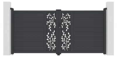 Produktbild von Schwingtor 3 m FOLYA H.140cm graues Aluminium