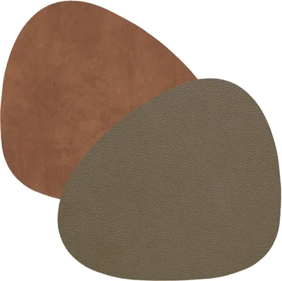 Produktbild von LIND DNA Nupo Untersetzer Curve Double army green/nature 11 x 13cm