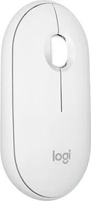 Immagine prodotto di Mouse wireless, Logitech Pebble Mouse 2 M350s, Bluetooth, Easy-Switch, bianco, plastica riciclata
