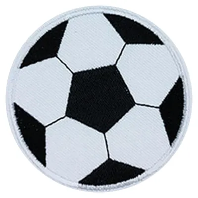 Bügelpatches Fußball klein, 6,8 x 6,8 cm, für Kleidung