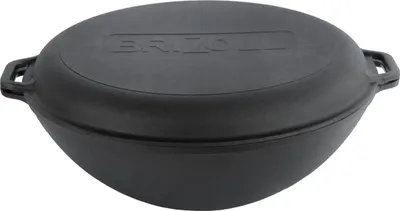 Produktbild von Ø36 cm Wok Gusseisen Kazan 8 L Deckel-Bratpfanne Campingtopf Kochtopf für alle Herdarten geeignet