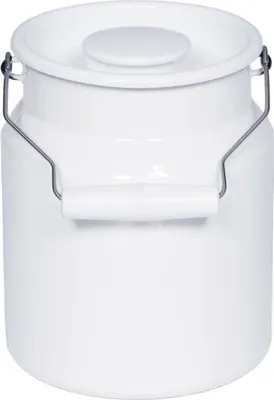 Image de Riess Pot à lait avec couvercle 3 litres H : 20cm Emaille Classic Blanc
