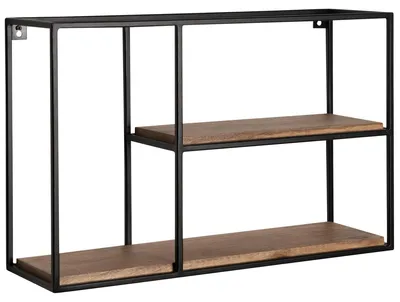 Produktbild von Wandregal 60x40x18cm Mango Massivholz Metall Industrial Design