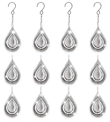 Vogelabwehr-Set 4er-Pack, Edelstahl, reflektierende Windspinner