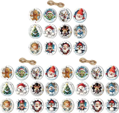 Produktbild von Weihnachtsschmuck aus Holz, süßer Schneemann, Weihnachtsmann, Rentier, Pinguin, Weihnachtsbaumschmuck für Weihnachten, Zuhause, Feiertagsparty-Zubehör